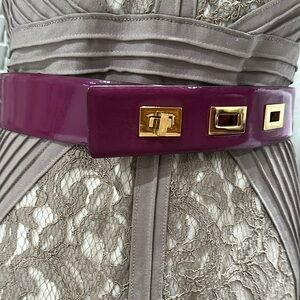 Modern Purple and Gold Belt with Unique Closure